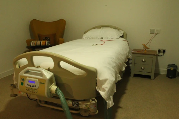 Nursing care bed at Chestnut Rise Nursing Home private nursing home in Rossington, Doncaster